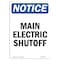 Signmission Safety Sign, OSHA Notice, 24" Height, Aluminum, Main Electric Shutoff Sign, Portrait OS-NS-A-1824-V-14079 - alternate 1